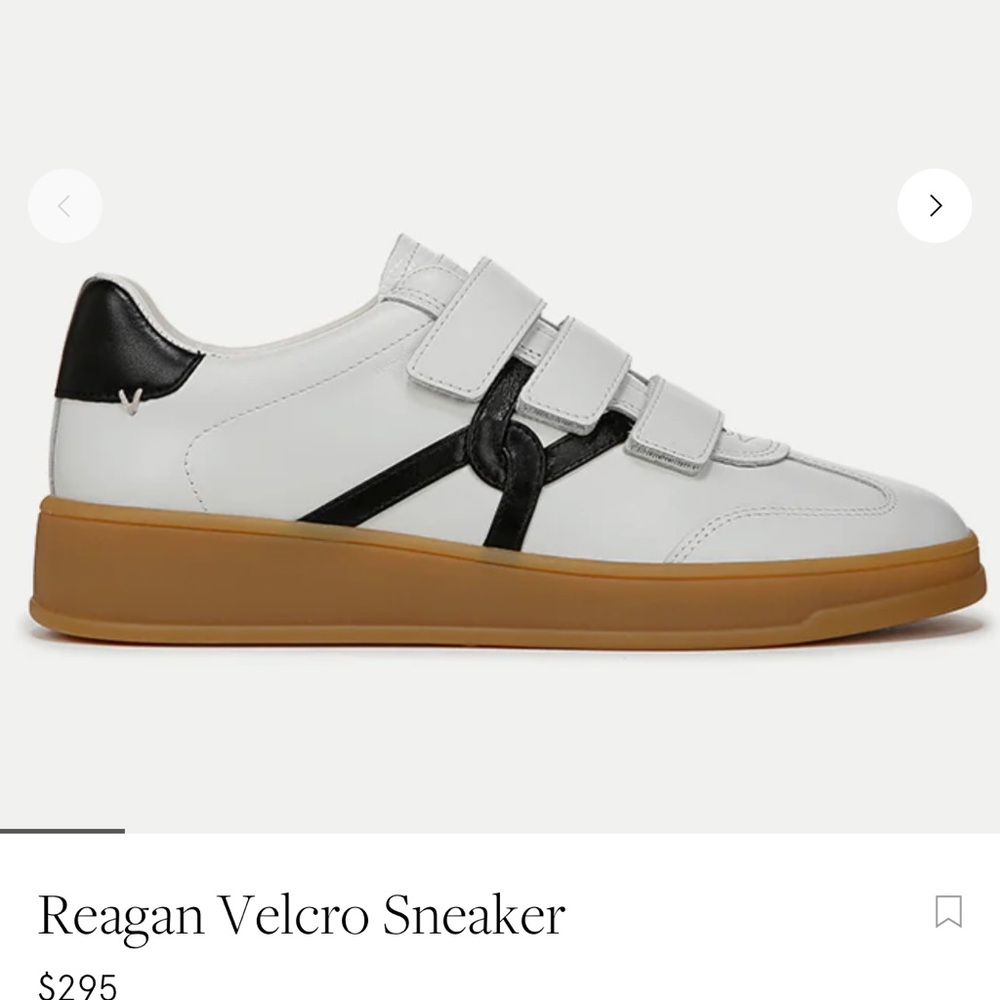NEW *Veronica Beard* White and Black Reagan Velcro Sneakers - Size 8